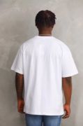 Unisex Baskılı Oversize T-Shirt - Beyaz resmi