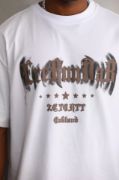 Unisex Baskılı Oversize T-Shirt - Beyaz resmi