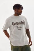 Unisex Baskılı Oversize T-Shirt - Gri resmi