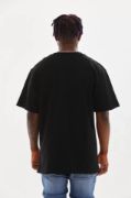 Unisex Baskılı Oversize T-Shirt - Siyah resmi