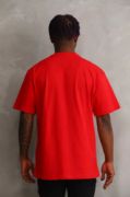 Unisex Baskılı Oversize T-Shirt - Kırmızı resmi