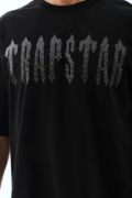 Unisex Oversize Taşlı Bisiklet Yaka T-Shirt - Siyah resmi