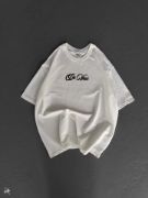 Unisex Baskılı Oversize T-Shirt - Beyaz resmi