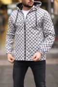 Unisex Kapüşonlu İçi Astarlı Yağmurluk - Gri resmi