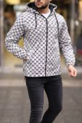 Unisex Kapüşonlu İçi Astarlı Yağmurluk - Gri resmi