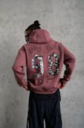 Erkek 98 Baskılı Kapşonlu Sweat - Gül Kurusu resmi
