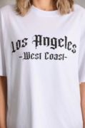 Unisex Baskılı Oversize T-Shirt - Beyaz resmi