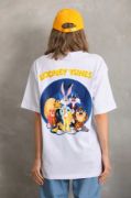 Unisex Baskılı Oversize T-Shirt - Beyaz resmi