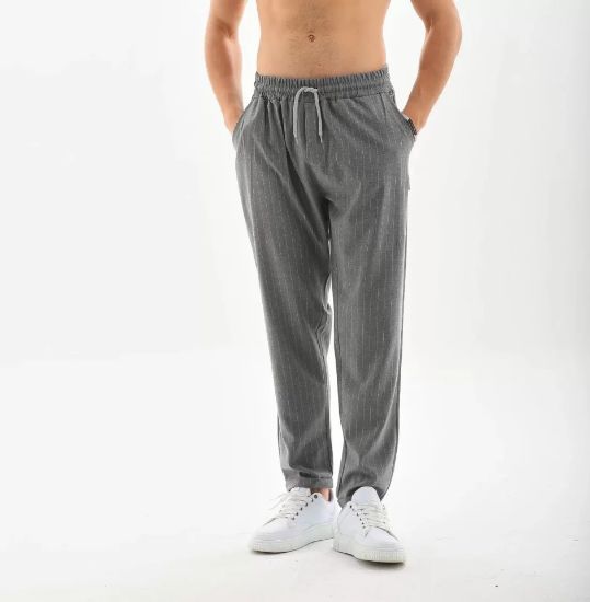 Unisex Çizgili Eşofman Altı - Füme resmi