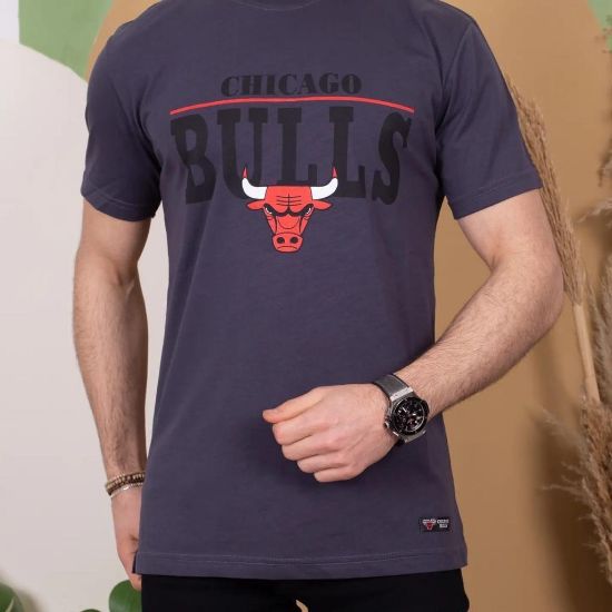 Erkek Kısa Kollu Chicago Bulls Baskılı Tişört resmi