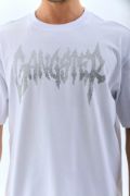 Unisex Oversize Taşlı Bisiklet Yaka T-Shirt - Beyaz resmi