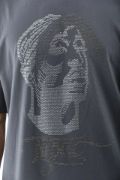 Unisex Oversize Taşlı Bisiklet Yaka T-Shirt - Füme resmi