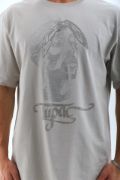 Unisex Oversize Taşlı Bisiklet Yaka T-Shirt - Gri resmi