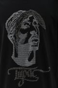 Unisex Oversize Taşlı Bisiklet Yaka T-Shirt - Siyah resmi
