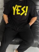 Unisex Nakış İşlemeli T-Shirt - Siyah resmi