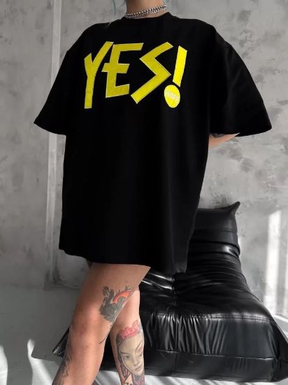 Unisex Nakış İşlemeli T-Shirt - Siyah resmi
