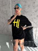 Unisex Nakış İşlemeli T-Shirt - Siyah resmi