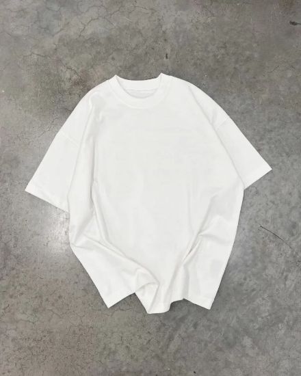 Unisex Basic Bisiklet Yaka Oversize T-Shirt - Beyaz resmi