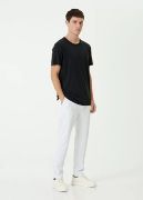 Unisex Basic Bisiklet Yaka Regular T-Shirt - Siyah resmi