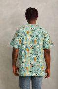 Unisex Oversize Baskılı Bisiklet Yaka T-Shirt - Mint Yeşili resmi