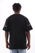 Unisex Oversize Baskılı Bisiklet Yaka T-Shirt - Siyah resmi