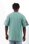Unisex Oversize Baskılı Bisiklet Yaka T-Shirt - Mint Yeşili resmi