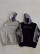 Baskılı Kapüşonlu Sweatshirt - Gri resmi
