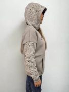 Baskılı Kapüşonlu Sweatshirt - Gri resmi