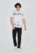Erkek Baskılı Penye T-Shirt - Beyaz resmi