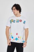 Erkek Baskılı Penye T-Shirt - Beyaz resmi