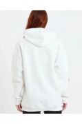 Baskılı Kapüşonlu Sweatshirt - Beyaz resmi