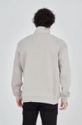 Erkek Yarım Fermuarlı Baskılı Sweat - Boyalı Gri resmi