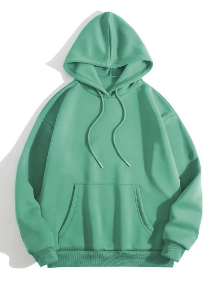 Erkek Düz Kapüşonlu Sweat - Mint Yeşili resmi