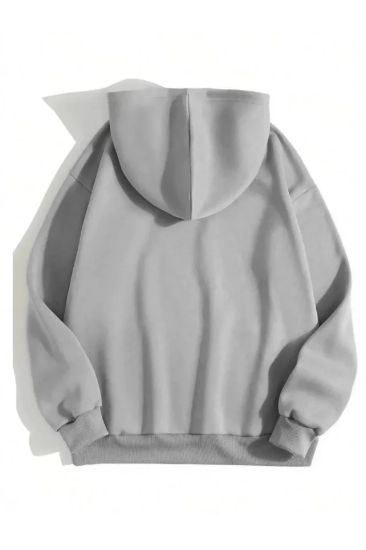 Erkek Düz Kapüşonlu Sweat - Boyalı Gri resmi
