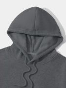 Erkek Düz Kapüşonlu Sweat - Füme resmi