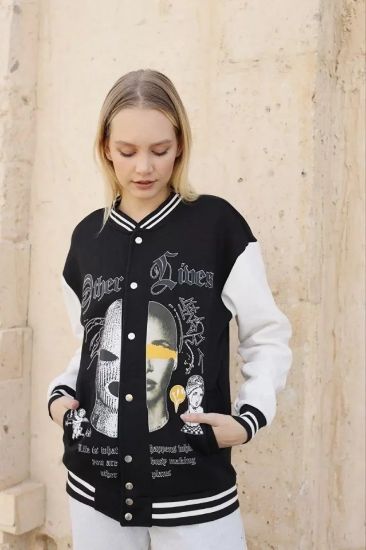 Oversize Kolej Ceket - Siyah resmi