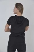 Kapşonlu Slim Fit T-shirt - Siyah resmi