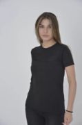 Gögüs Fileli Slim Fit T-shirt - Siyah resmi