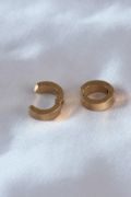 Çelik Gold Renk Sıkıştırmalı Erkek Küpe resmi